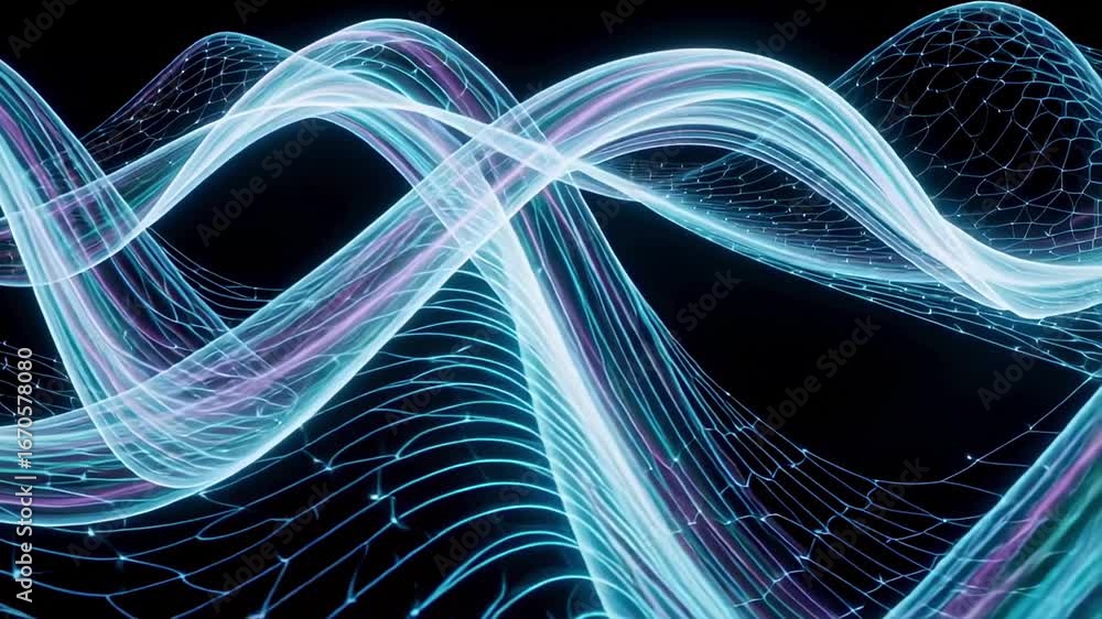 Poster abstract light waves background animation for technology and science visuals design 100