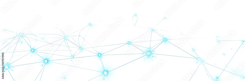 Poster abstract network background with connecting dots and lines on white, representing a modern and futur