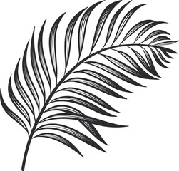 Obraz premium palm branch line art