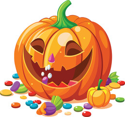 pumpkin with candy spilling out bundle clean wh