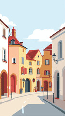 Obraz premium Colorful houses on urban street