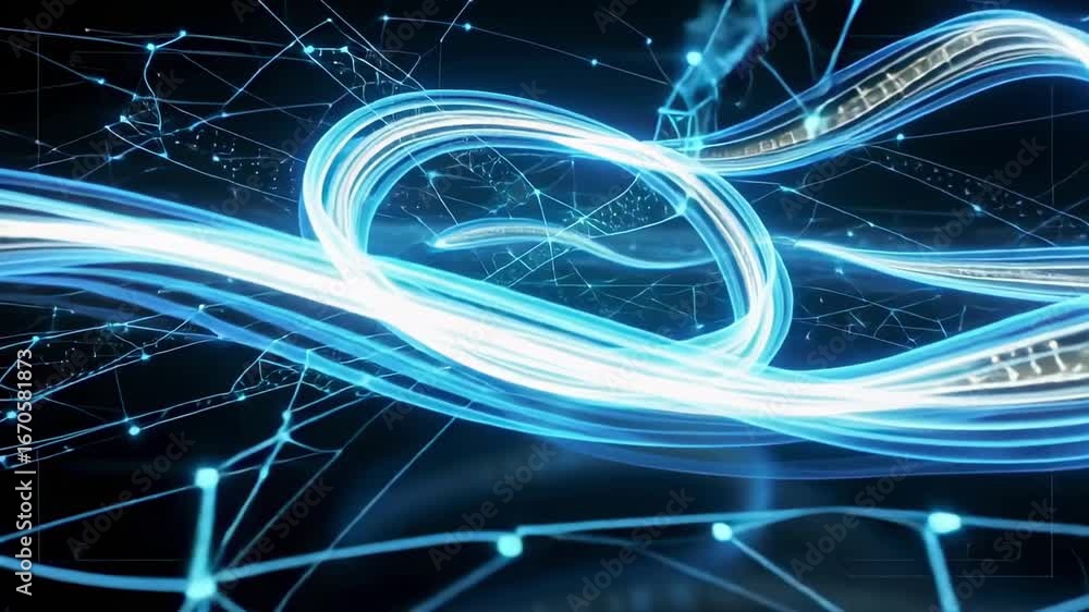 Aufkleber abstract network technology background animation with glowing lines and connections visuals