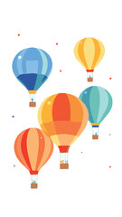Hot air balloons flying together
