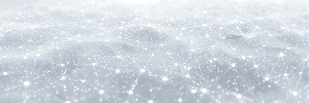 Abstract network background with connection lines and dots, representing global communication, technology, and digital data flow on a white surface - Powered by Adobe