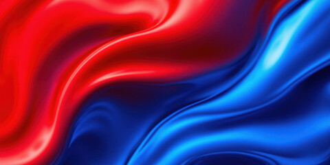 Obraz premium Modern Gradient Waves in Bold Red and Electric Blue with a High-Gloss Effect A sleek and eye-catching abstract background featuring