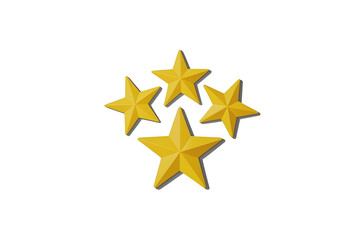 Obraz premium group of golden stars set against a white void, forming a simple and clear design.