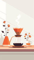 Coffee pot with milk jug