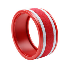 Obraz na płótnie Canvas Red and White Striped Ring 3d rendered, isolated on transparent background