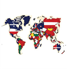 USA map with American flag illustration