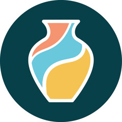 Colorful abstract vase decoration ceramic art modern design vector