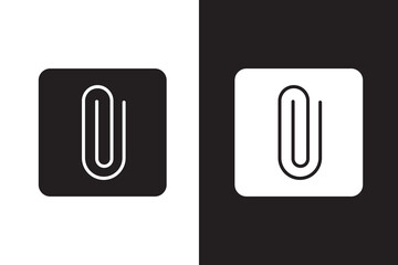 Paperclip icon. Vector linear icon isolated in black and white