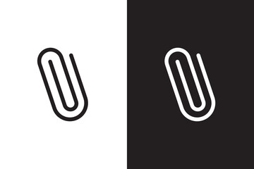 Paperclip icon flat illustration set logo  