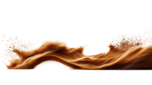 Dust storm shifting on transparent background