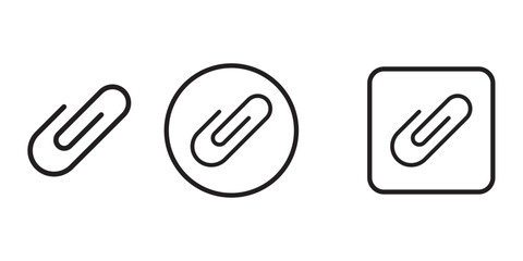 Clip icons in Multiple Styles Set. Vector Illustration