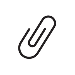 Illustration showing a black paper clip icon isolated on a white background