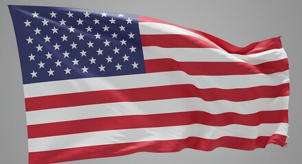 Fototapeta premium United States of America Flag Waving Proudly Symbol of Freedom and Independence with Fifty Stars and Thirteen Stripes