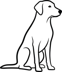Obraz premium Minimalist dog line drawing of a sitting labrador on white
