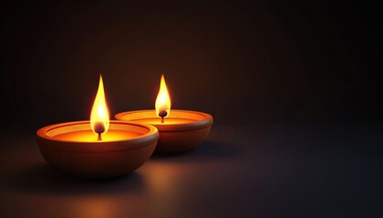 Traditional Clay Diya Lamps Illuminated During Festive Diwali Celebrations Using Purely Avail Clay Material To Enhance The Decor.