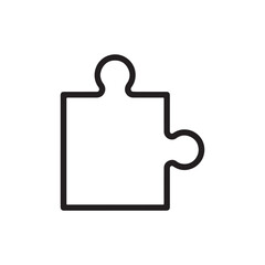 Obraz premium Illustration of outline of a puzzle piece on a white background