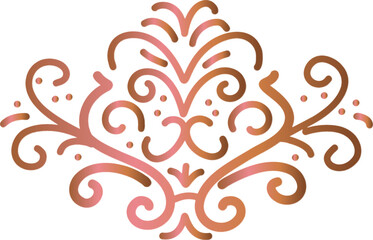 Copper Damask Decorative Flourish 