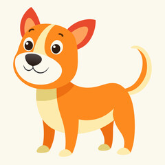 adorable cartoon dog wagging tail,
