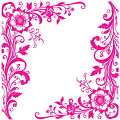 Floral corner frame template 
