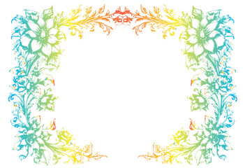 Floral corner frame template