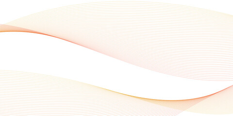 Golden and white wavy curve line with digital future technology concept background. Line art striped graphic template, banner background. Vector illustration.	