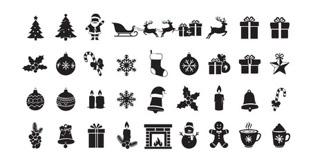 Christmas icon collection illustration