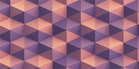 Colorful seamless geometric pattern with mosaic triangles and retro style shapes
