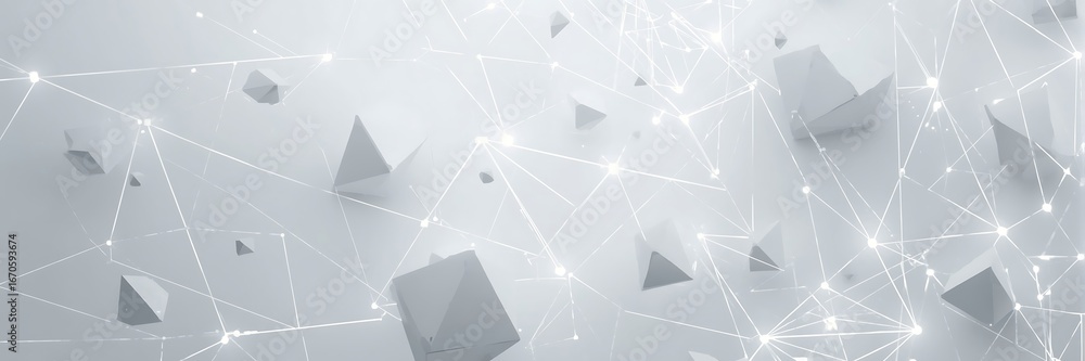 Fototapete abstract geometric background with white triangles and polygons creating a modern, futuristic design