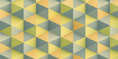 Colorful retro seamless geometric vector pattern with a mosaic triangle tile decoration