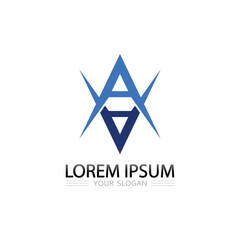 letter A vector logo symbol design for modern elegant brand identity