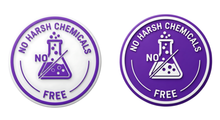 No harsh chemicals seal badges free icon set chemical free assurance