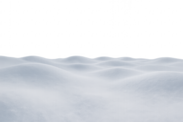 Snowdrifts creating a beautiful winter landscape on transparent background