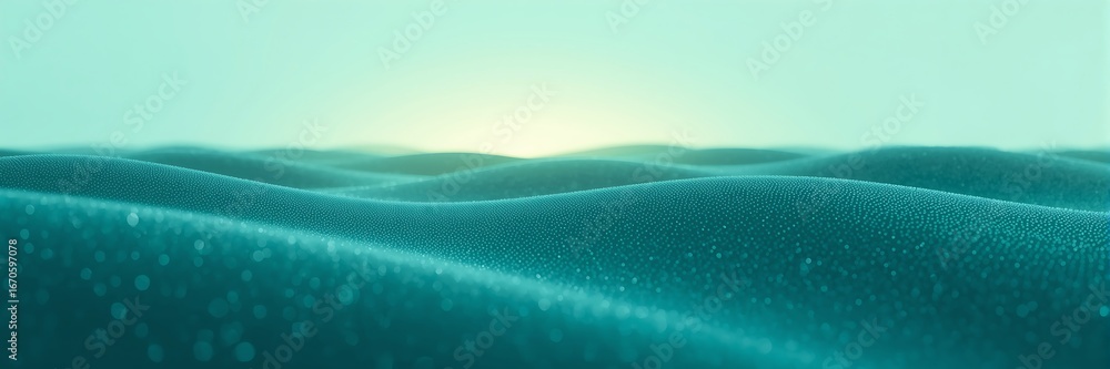 Aufkleber abstract bluegreen waves with sparkling dots, a modern and dynamic background with smooth curves and