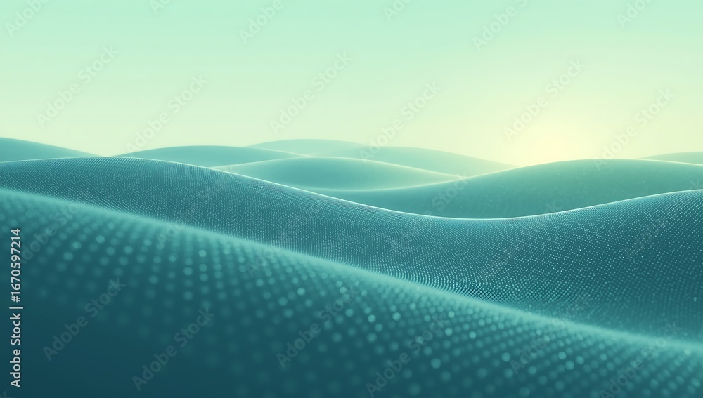 Aufkleber abstract blue wave surface background with dot pattern for modern design and futuristic technology c