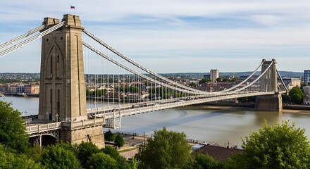 Obraz premium Clifton Suspension Bridge Bristol England Iconic Landmark Architecture.