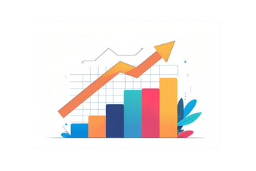 a chart and also an arrow, representing success, growth and business performance, in a creative modern design.
