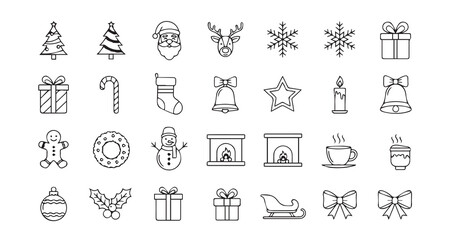Christmas icon collection illustration