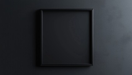 Elegant Black Square Photo Frame Mock-Up For Displaying Your Favorite Pictures In Style And Sophistication. Perfect For Home Decor.