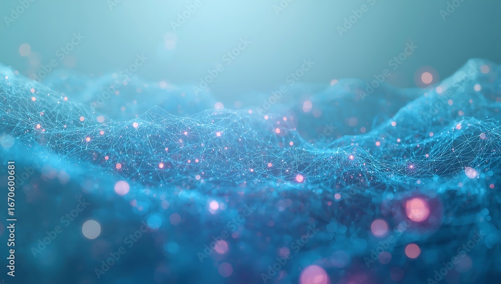 Poster abstract technology background with connecting dots and lines creates a dynamic and futuristic feel,