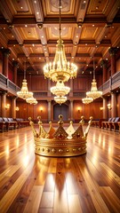 Obraz premium Grand hall with a golden crown (1)