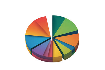 Fototapeta premium a pie chart illustration, illustrating success and business data, the design is creative, showing a modern artistic expression.
