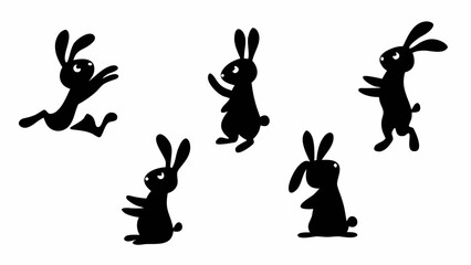 rabbit silhouette vector