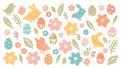 easter seamless pattern with eggs