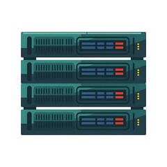 Stack of Server Racks with LED Indicators