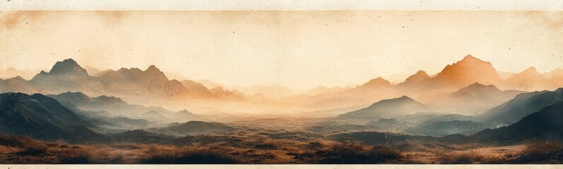 Picture of a mountain range with a hazy sky