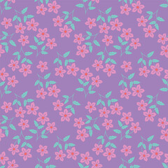 Fototapeta premium Vintage floral seamless pattern. Trendy painted flower background. Repeating floral pattern