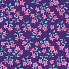 Obraz premium Vintage floral seamless pattern. Trendy painted flower background. Repeating floral pattern